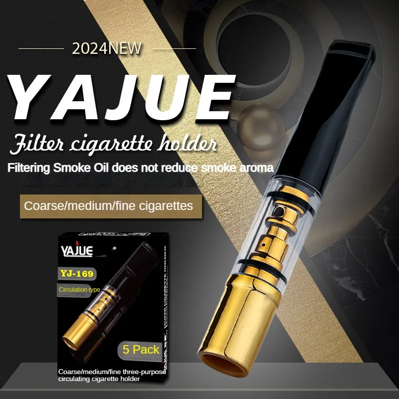 Tar Filtration Smoke Mouthpiece Acrylic Microfilter Personal Cigarette Holder Recirculating Washable Tobacco Filter Smoking Tool