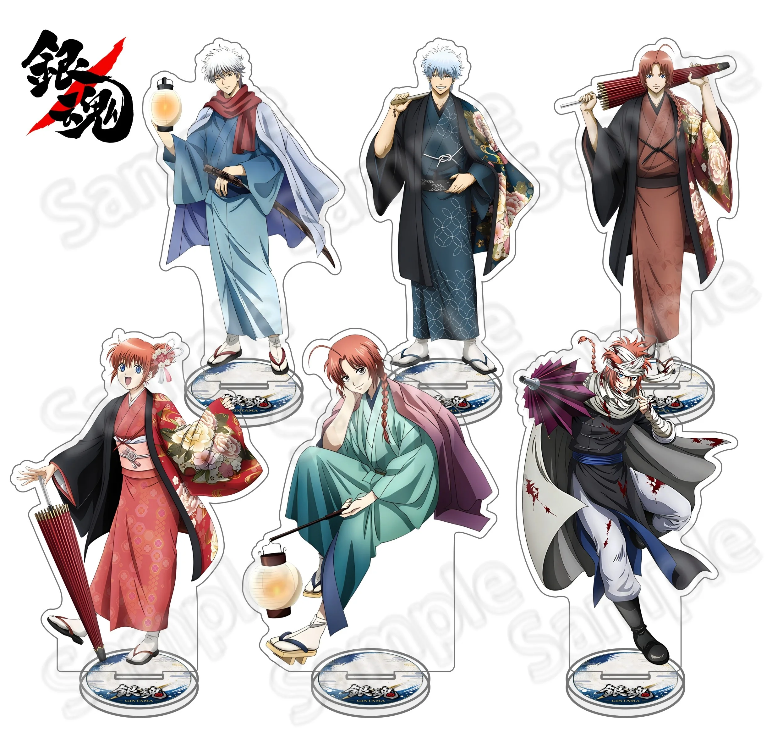 

Gintama 15cm Acrylic Stand Keychain Cartoon Character Backpack Charm Pendant Cute Gift for Anime Fans