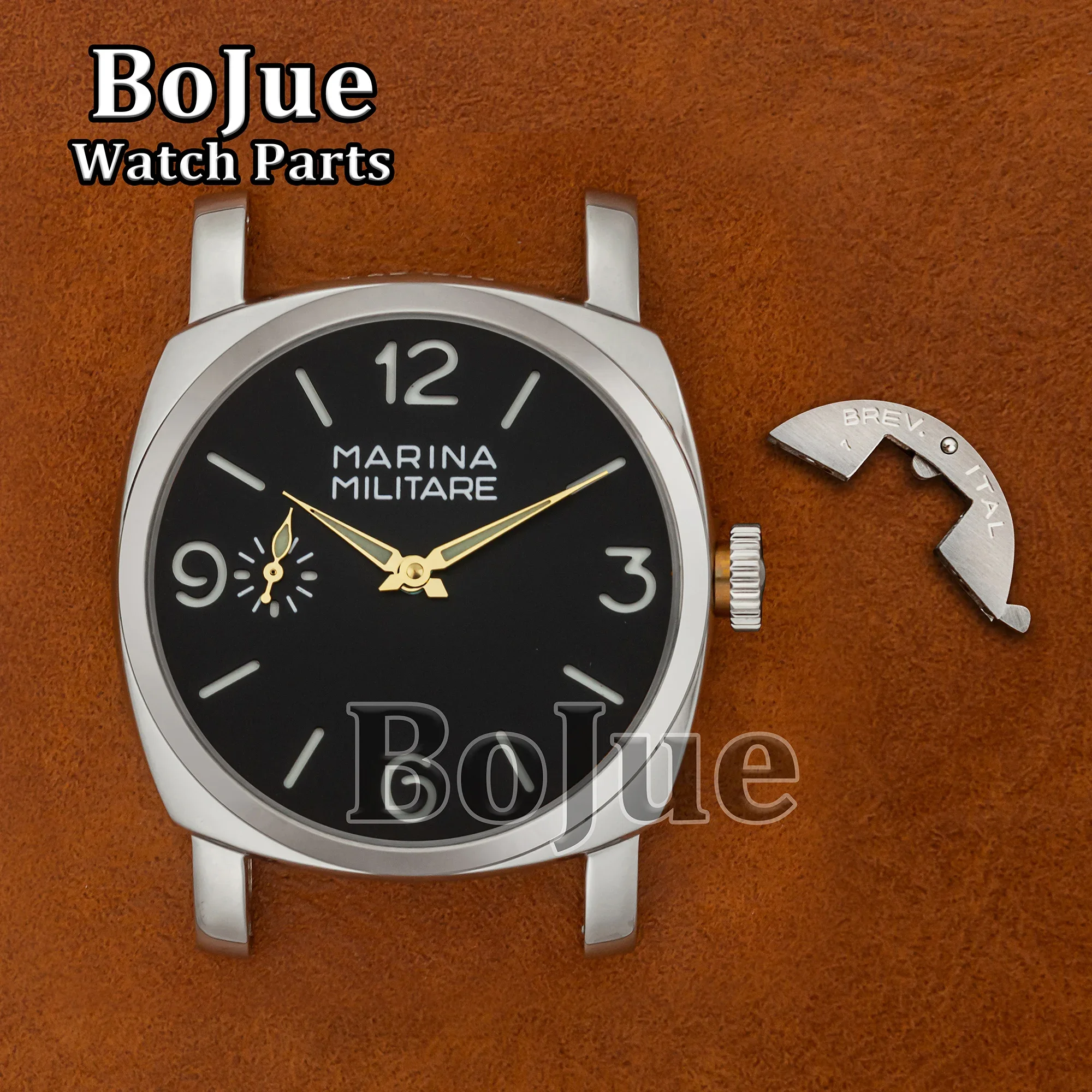 Vintage Watch Dial Hands Stainless Steel Case Fit for PAM 6152 ETA 6497/6498 Movement Watch Accessories Repair Parts 47mm Case