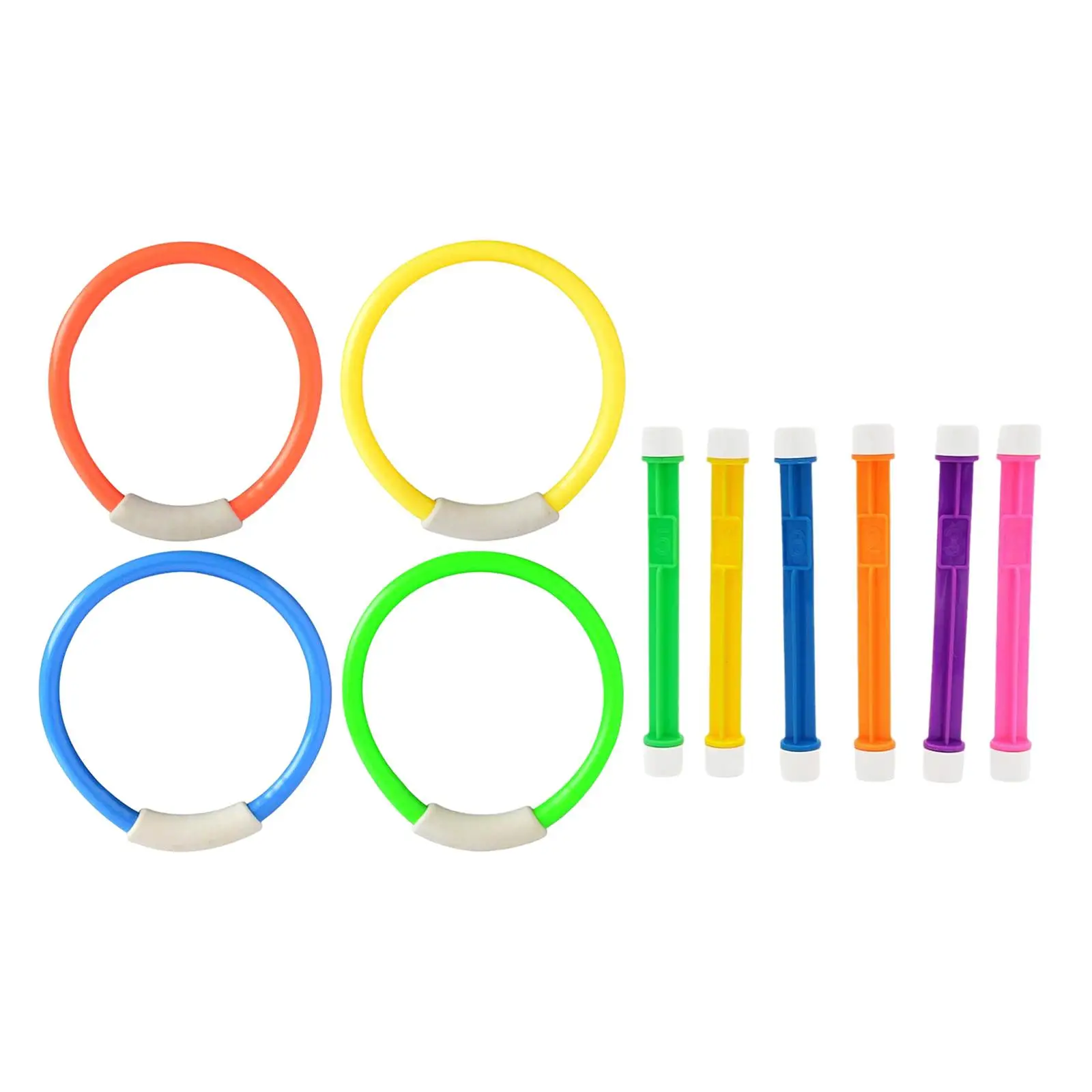 10 pezzi di giocattoli per immersione, giocattoli per piscina, attrezzature per l'allenamento Divertenti giocattoli subacquei Set di anelli per immersione in piscina per bambini