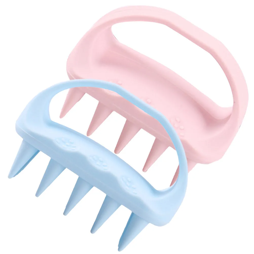 

2Pcs Scalp Massager Silicone Hair Brush Soft Scalp Scrubber Shower Exfoliator Head Cleaner Comfortable Hair Wash