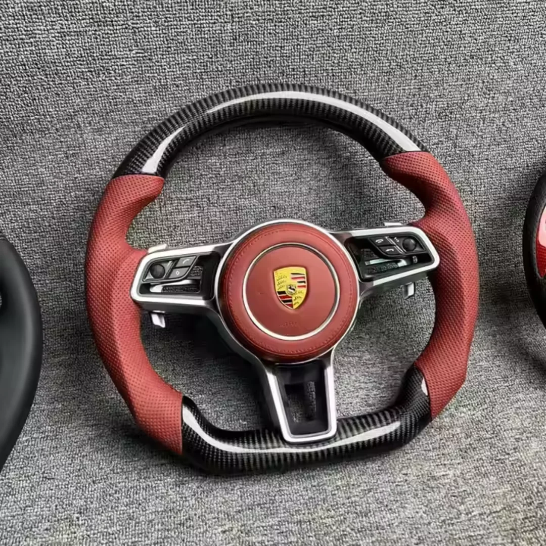 

Custom Upgrade Leather Carbon Steering Wheel for Porsche 911 996 Boxster 918 Cayman Macan Panamera Taycan GT3 RSCayenne 958 718