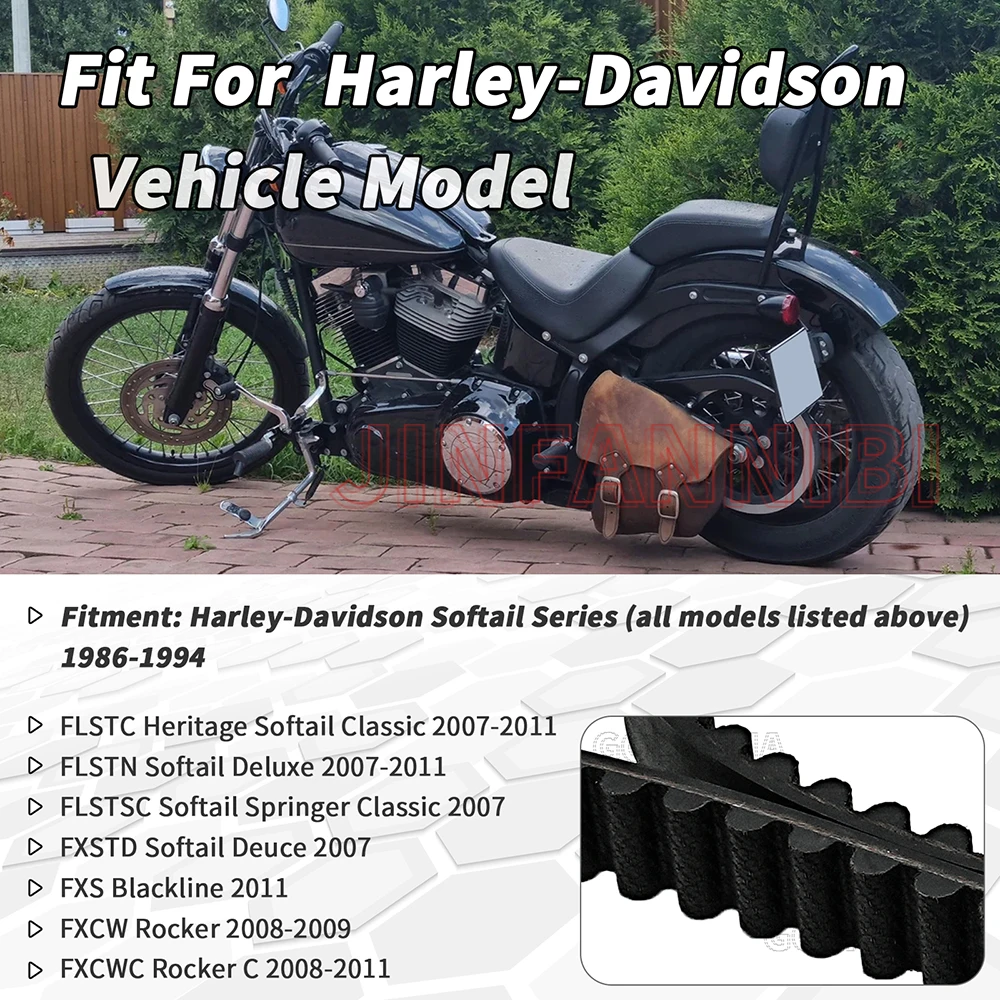 

For Harley-Davidson 07-11 FLSTC, FLSTN, FLSTSC, Rocker, Rocker C, FXS Blackline, Softail Deuce, 133T, 1 Inch Width Drive Belt Re
