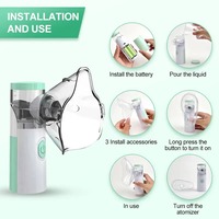 Portable Mini Nebulizer Silent Handheld Inhaler Ultrasonic Nebulizer Medical Grade Atomizer Baby Kids Adult Cough Asthma