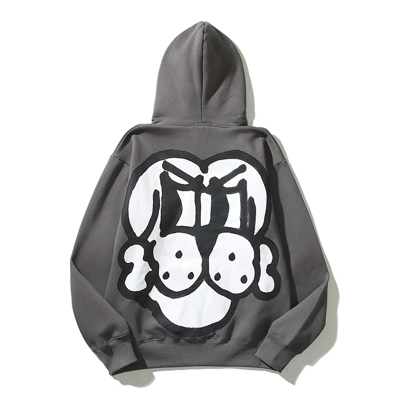 Top Quality Cartoon Dog Head Graffiti Hooded Couples Y2k Streetwear Men Harajuku Punk Men Clothing Anime Clothes Streetwear Men