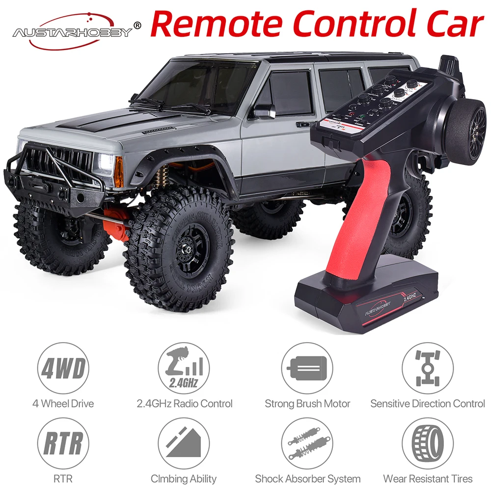 AUSTARHOBBY AX-8509 1/10 Cherokee Remote Control Car 4WD 2.4Ghz RC Crawler RTR Climbing Truck Model Toys for Kids Boys Girls 14+