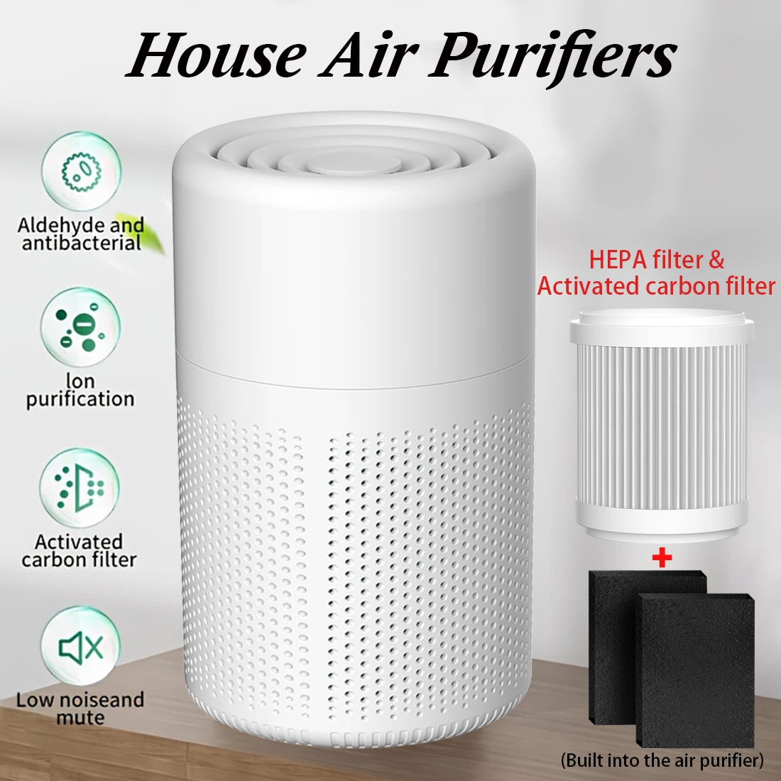 

XIAOMI Youpin Portable Air Purifier with HEPA Filter Air Freshener Remover Formaldehyde Second-hand Smoke for Car Air Cleaner