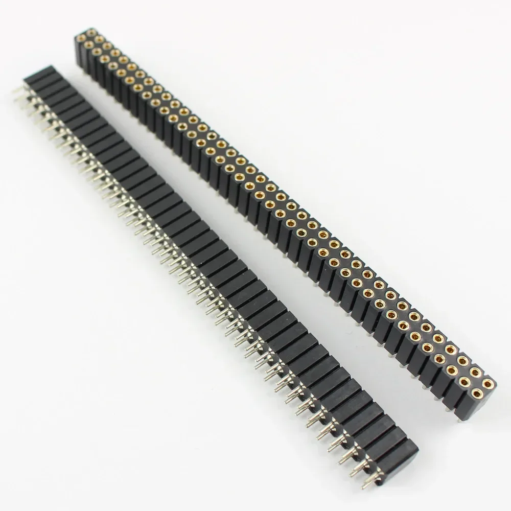 50pcs 2.54mm Pitch 2x40 Pin 80 Pin Female Double Row Tin Round Pin Header Strip Connector PH: 7MM