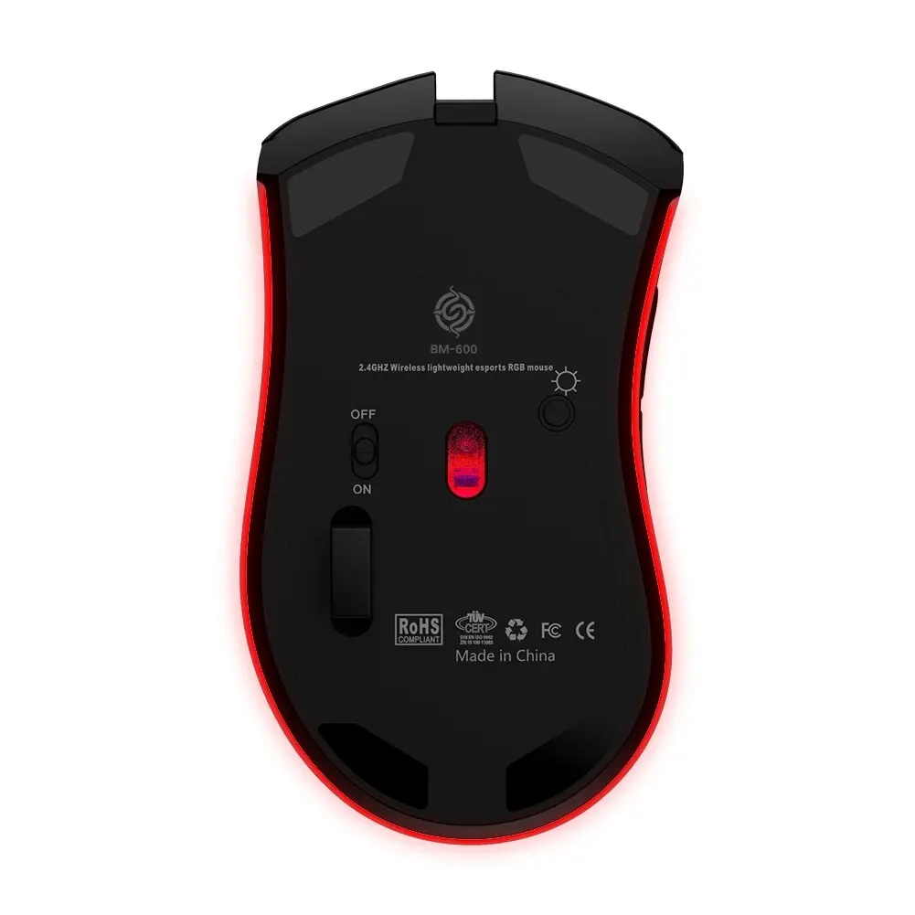 BM600 Recarregável Gaming Mouse USB 2.4G Sem Fio RGB Luz Honeycomb Gaming Mouse Desktop PC Computadores Notebook Laptop Mice