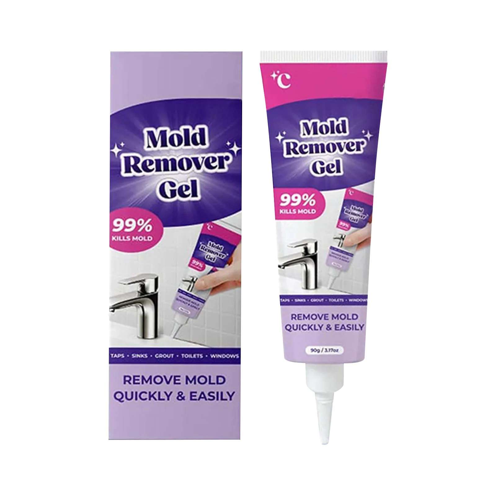 Powerful Remover Gel 99 Percent Kill Mold Quick Easy Cleaning Solution Home Bathroom Kitchen Sink Stain Treatment Powerful 2026