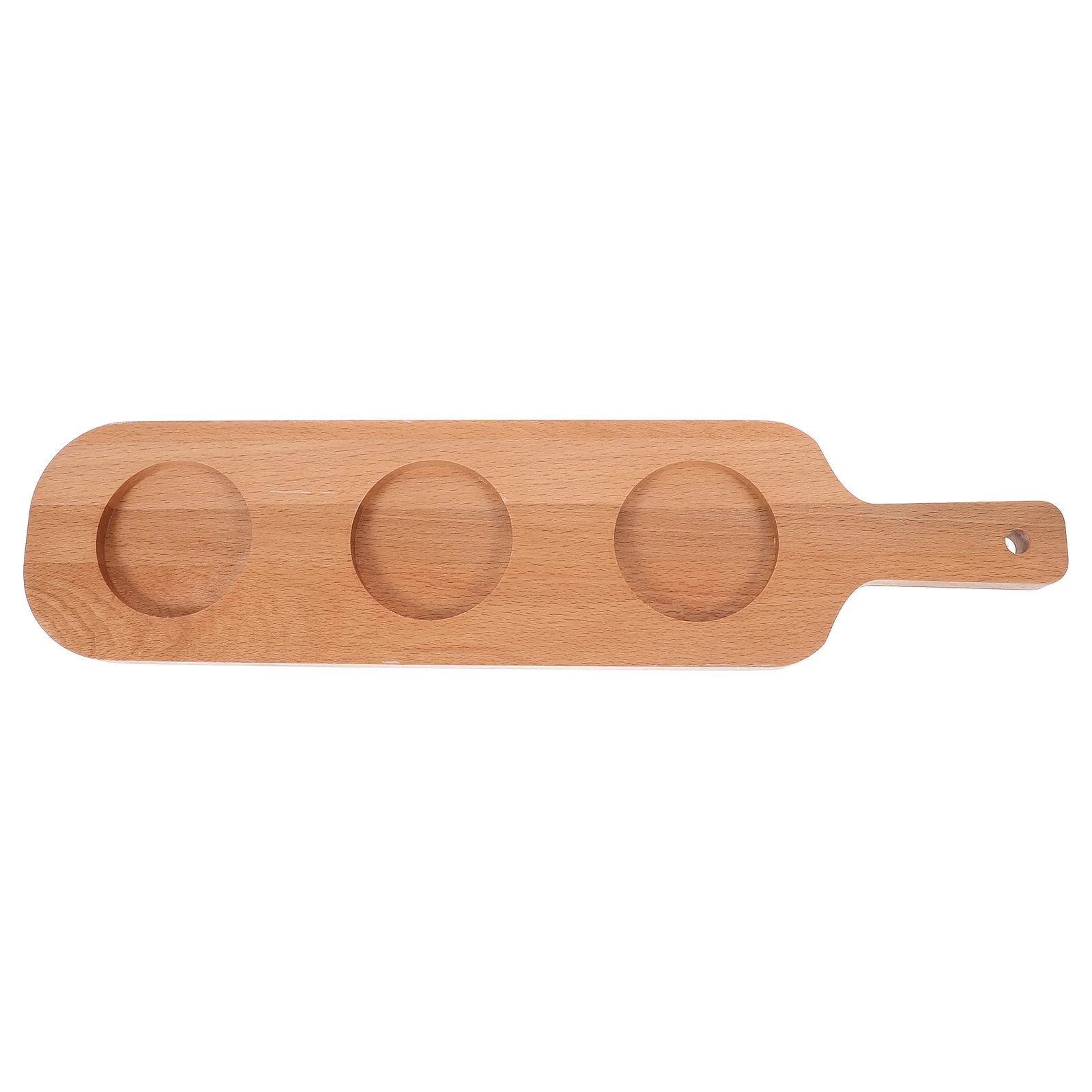 

Wooden Drink Flight Board 3 Holes Handle Bars Ktv Hotels Wine Serving Craft Shot Glass Holder Wooden