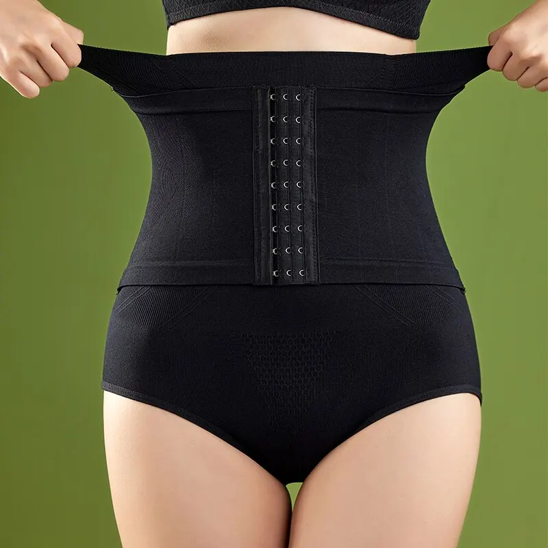 Flarixa Women High Waist Flat Belly Shaping Waist Trainer Body Shaper Breasted Tummy Butt Lift Pants Slimming Underwear