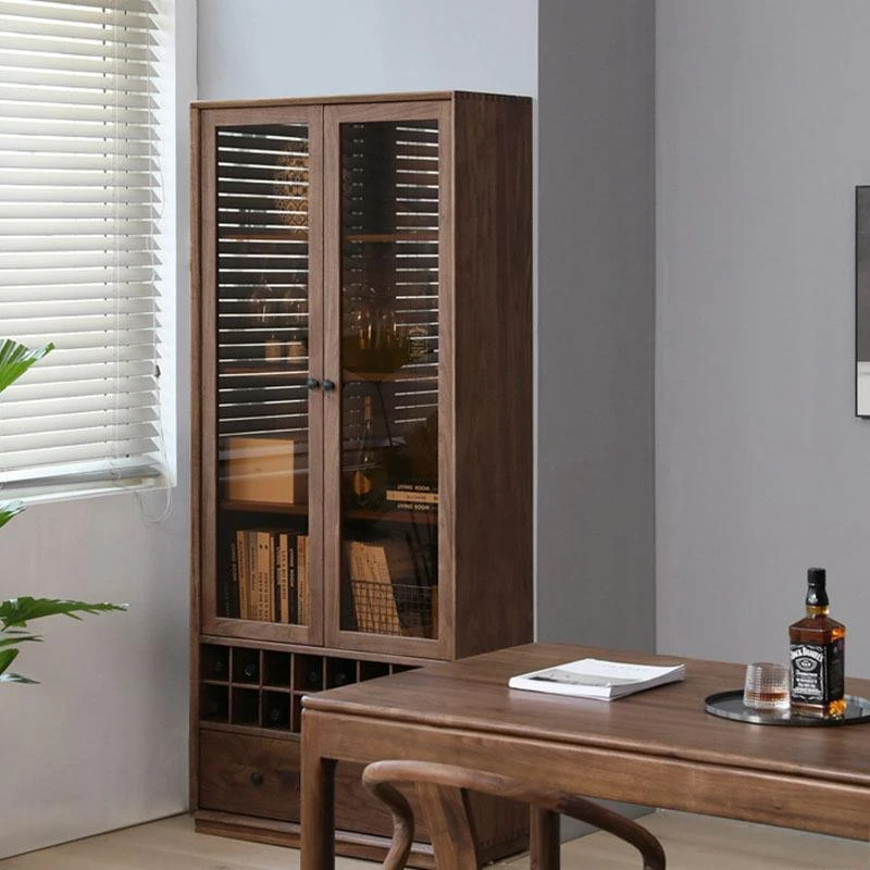 Simple North American Black Walnut Multifunctional Living Room Wine Cabinet