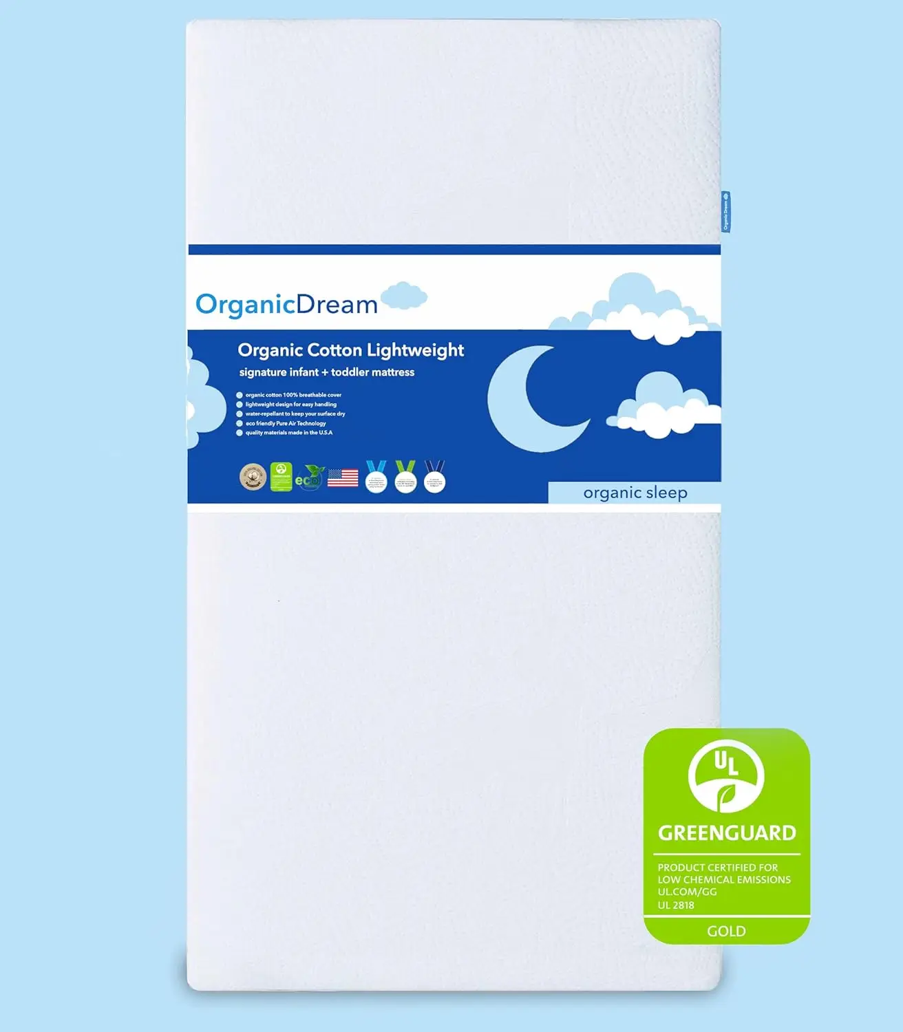 Dream Crib and Toddler Mattress - 100% Breathable Proven to Reduce Suffocation Risk, 100% Washable Cover, Baby + Toddler Bed,