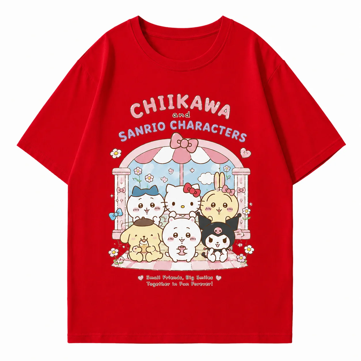 2026 CHIIKAWA Sommer Eltern-Kind Reines Baumwoll-T-Shirt Bequem Atmungsaktiv Hochwertig Ins Y2k Herren-T-Shirts – Detail 6