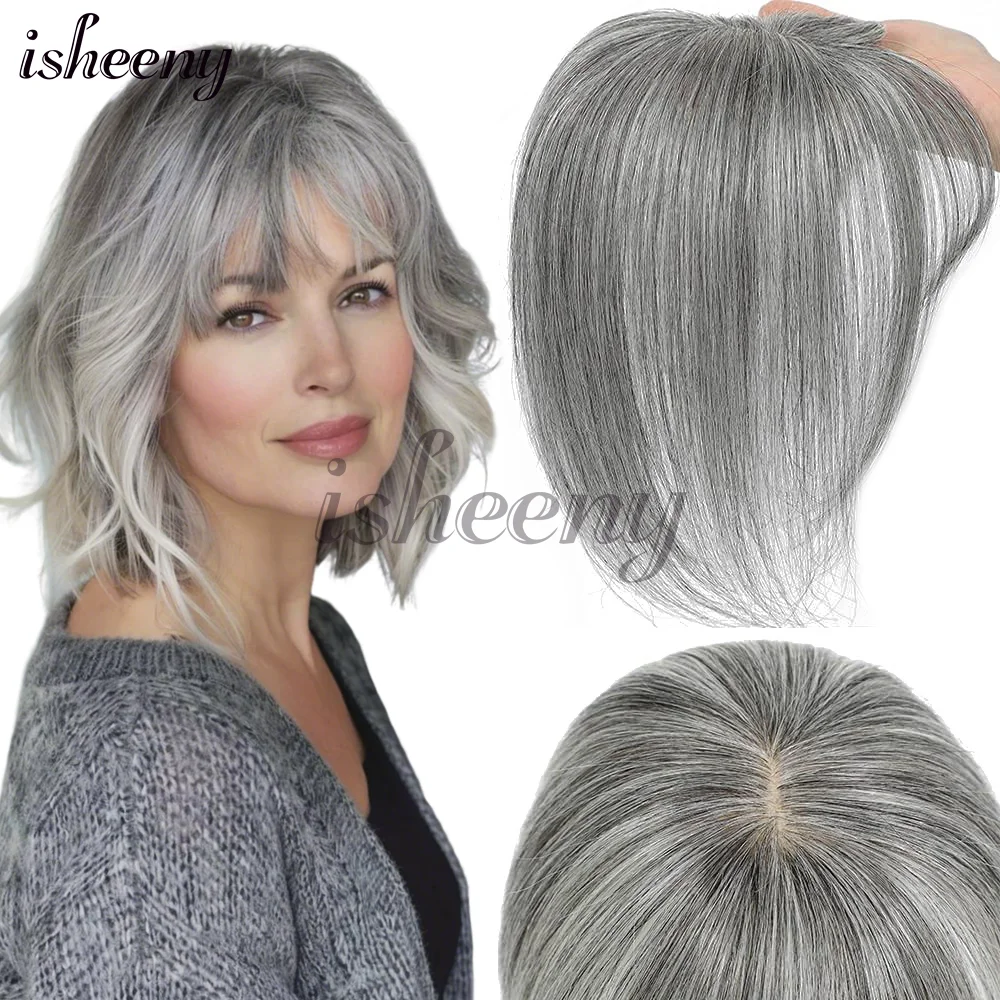 

Isheeny, наращивание человеческих волос, средняя часть с челкой, прямые волосы, гладкая смешанная основа 5x9 см, сетка