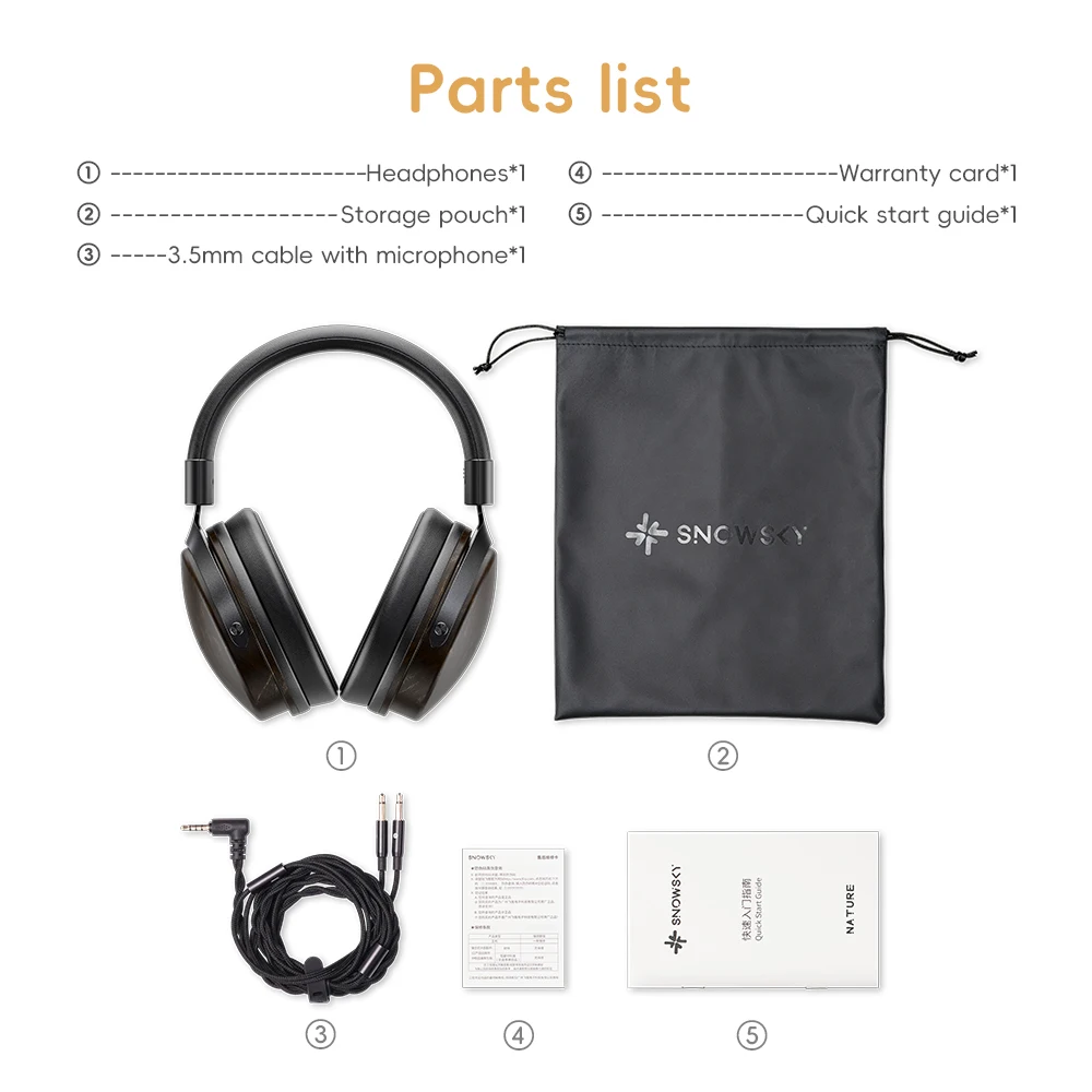 Słuchawki przewodowe nauszne FIIO NATURE, 50mm dynamiczny przetwornik, dźwięk HiFi, lekkie, 3.5mm z mikrofonem do PC/telefonu/muzyki/gier — zdjęcie produktu 5
