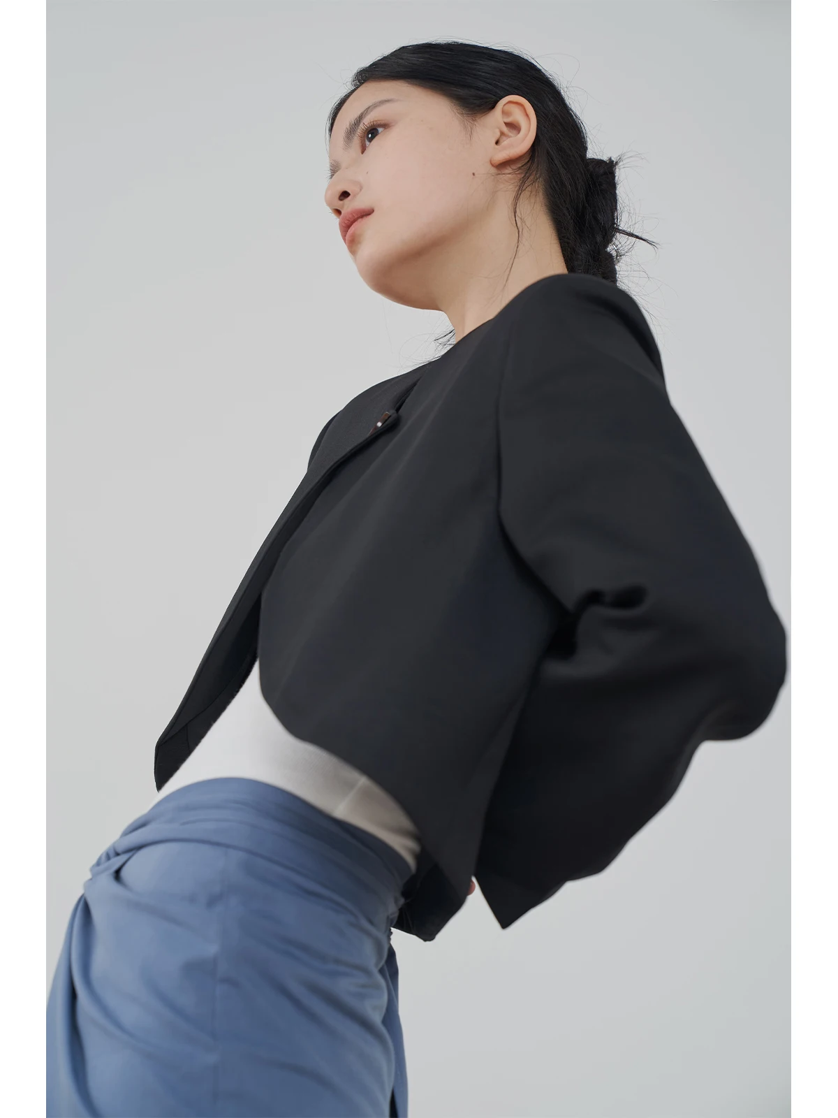 

SOFOON Spring Season Bla ey ort Tailored Women's Suit Jaet Emphasizes Body ape 3D Silhouette Commute Sle Wool Blend