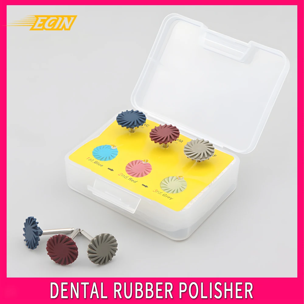 

ECIN 6Pcs Dental Polishing Disc Kit Rubber Polisher 14mm Wheel Composite Resin Spiral Flex Brush Diamond System Burs RA Polish