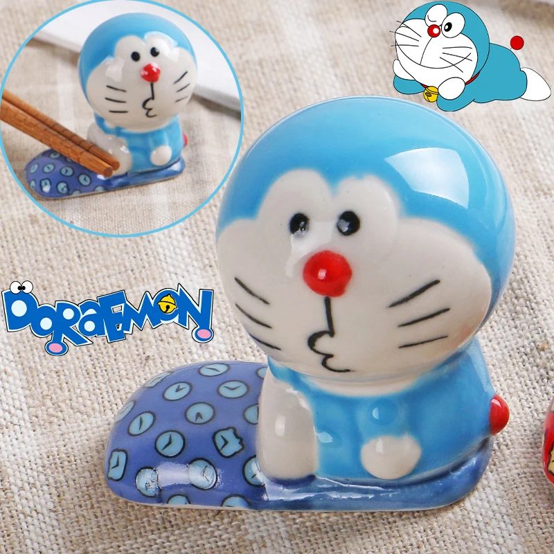 Doraemon Chopstick Rest Ceramic Cartoon Tableware Utensil Anime Chopsticks Holder Stand Decoration for Home Kitchens Restaurants