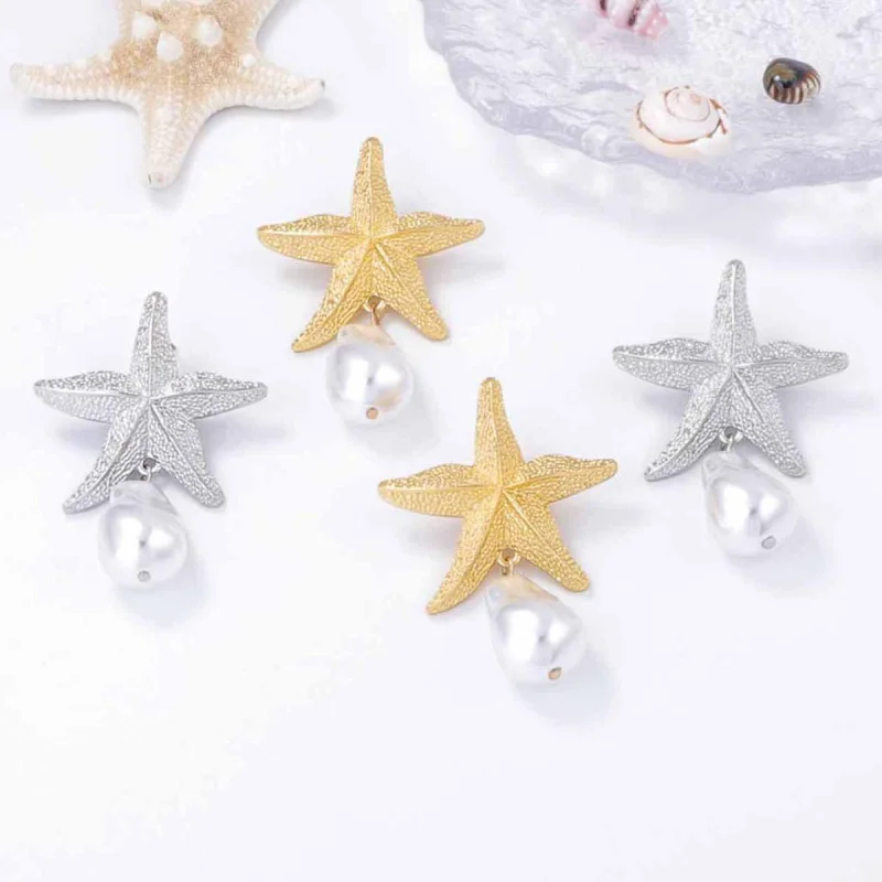 أقراط لؤلؤ مقلدة قلادة مجوهرات على طراز الرسوم المتحركة اللطيفة للنساء تصميم إبداعي بسيط ورجعي