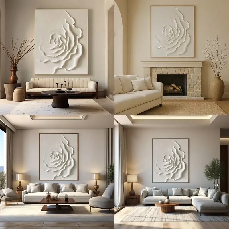 for Custom Wholesale Abstract Still Life Canvas Wall Art Wabisabi Handmade 3D Texture Minimalist Decorative Painting