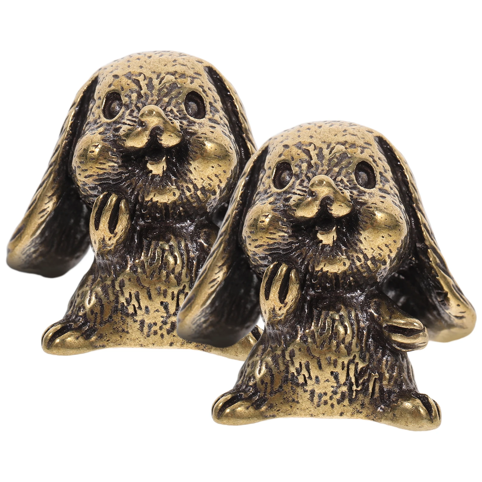 

2 Pcs Creative Drooping Ear Rabbit Brass Door Handles Cabinet Knobs Drawer Accessories Vintage Furniture Hardware Decor