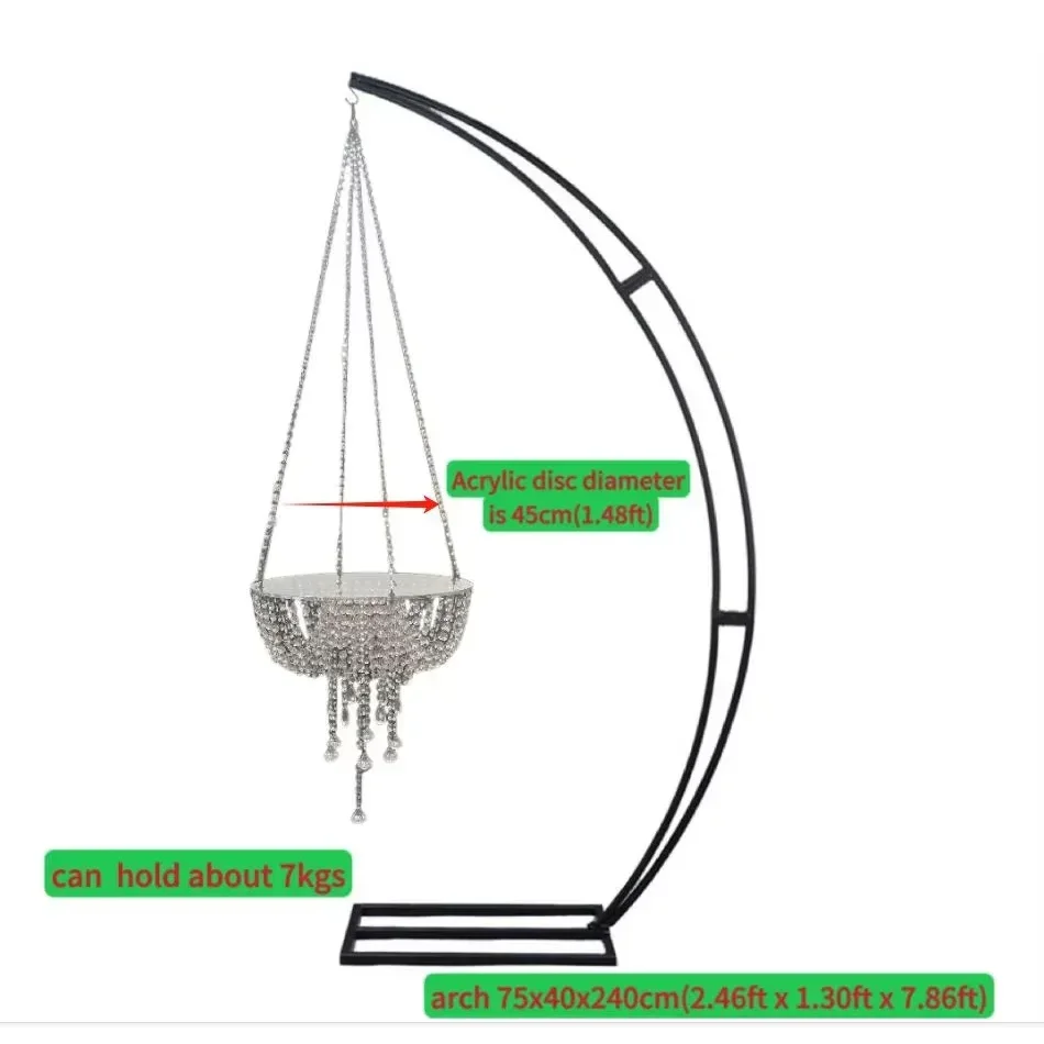 

Luxury Metal Wedding Flower Arch Hanging Branch Chandelier Cake Stand Props Stage Guide Center Piece, Birthday Party Decoration