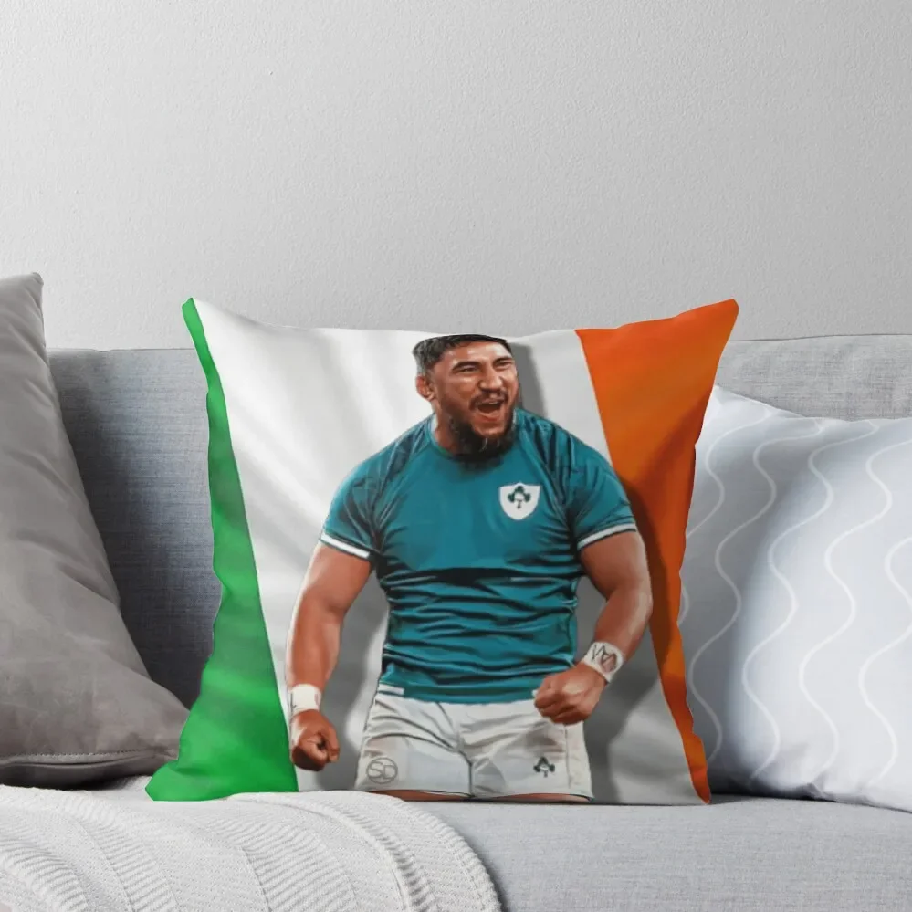 

Bundee Aki Irish Rugby Legend Throw Pillow Christmas Covers For Cushions Christmas Covers sleeping pillows pillow