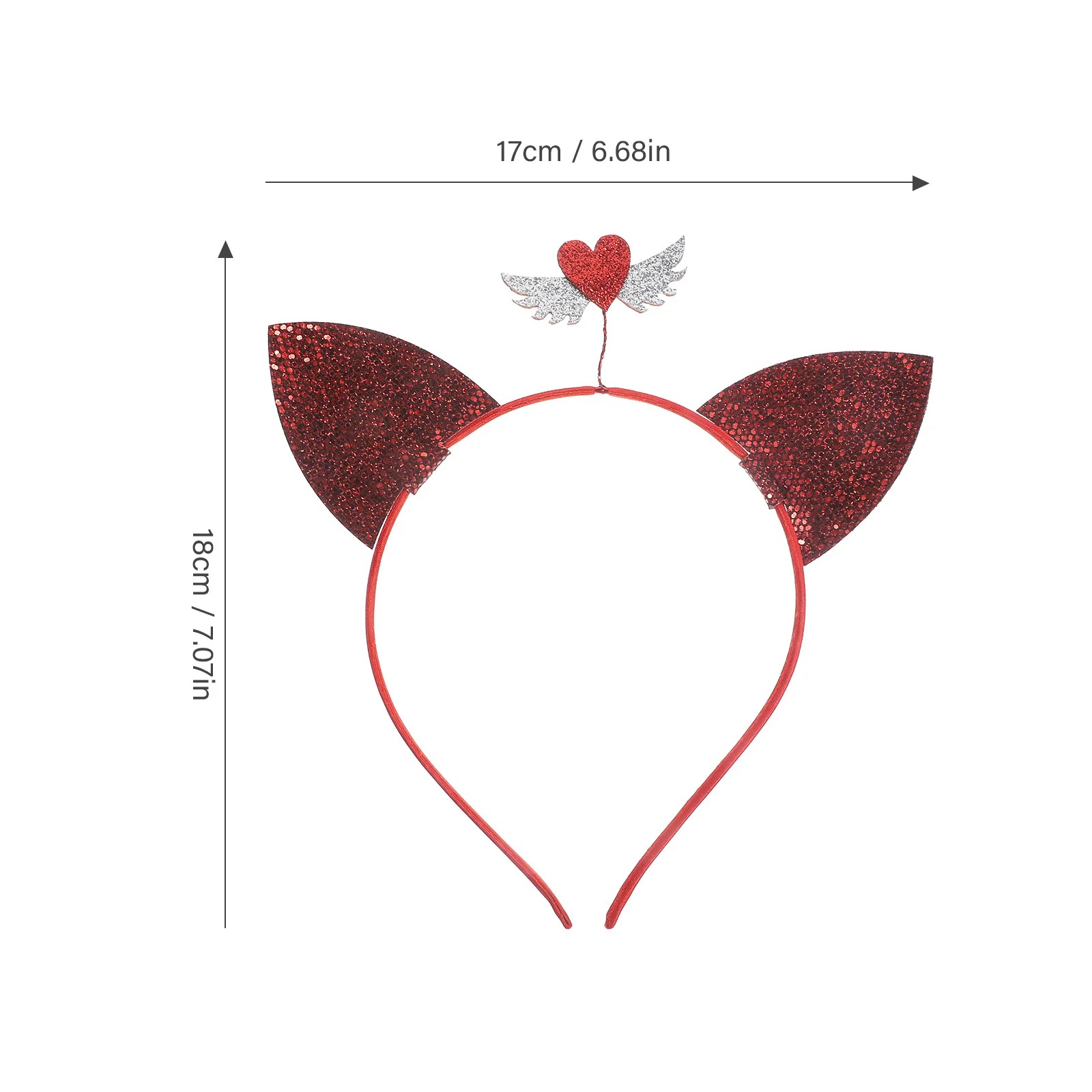 قطعتان من عصابات الرأس على شكل قلب من القماش لإكسسوارات شعر الحفلات للبالغين في عيد الحب وأعياد الميلاد والمناسبات مجموعة ممتعة يمكن ارتداؤها #2