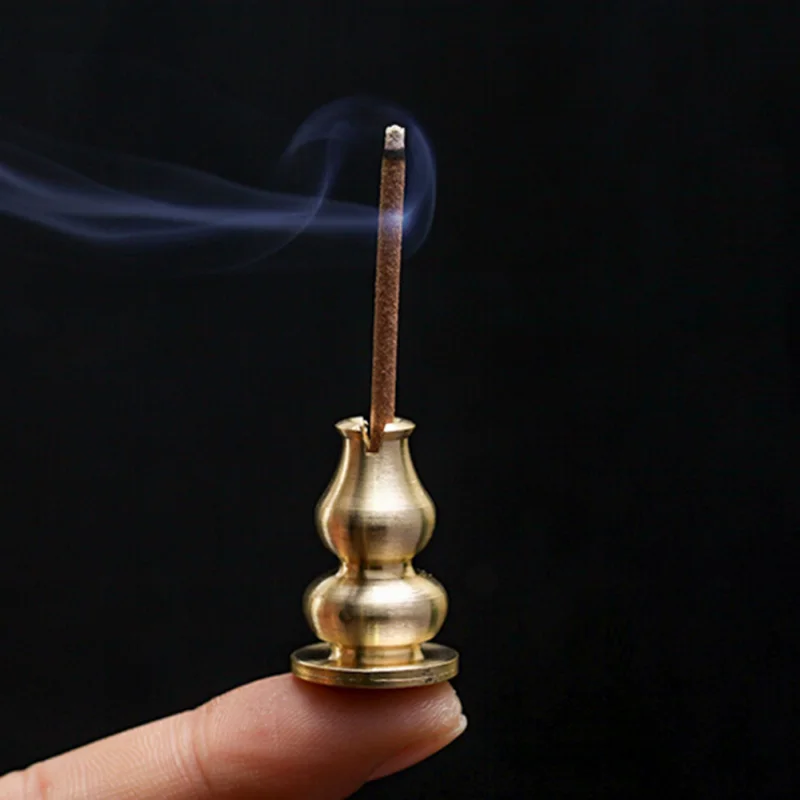 Pure Copper Mini Gourd Incense Stick High Incense Plug Copper Incense Holder Incense Sticks Coil Incense Burner Censer