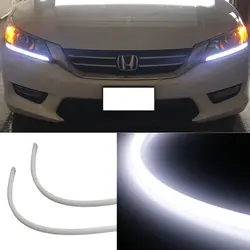 Evenly Illuminating 6000K White LED Strip DRL Lights Kit For 2013 2014 2015 Honda Accord Headlight Daytime Running lights 12V