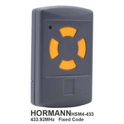 HORMANN 433hz Fixed Code Yellow Button Garage Remote Control For HS2 HS4 HSM2 Controller HandTransmitter 433.92mhz Door Opener