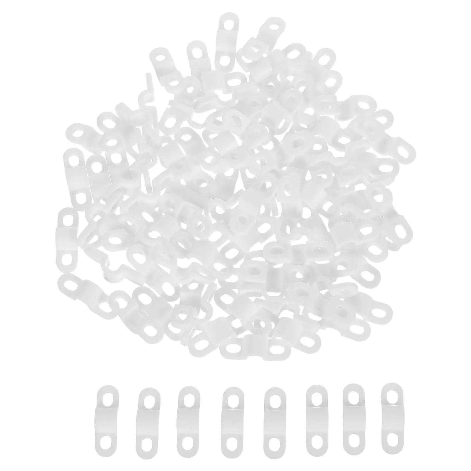 100Pcs R-Type Wire Clamp Organizer 1.2x0.4x0.3in White Heavy Duty Desk Cable Clip Home Office Power Cord Fastener Cable