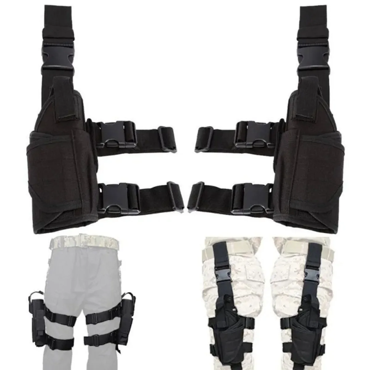 

Universal Leg Holster Right Hand Tactical Thigh Pistol Pouch with Straps for All Handgun Models Shooting Tactical Equipment