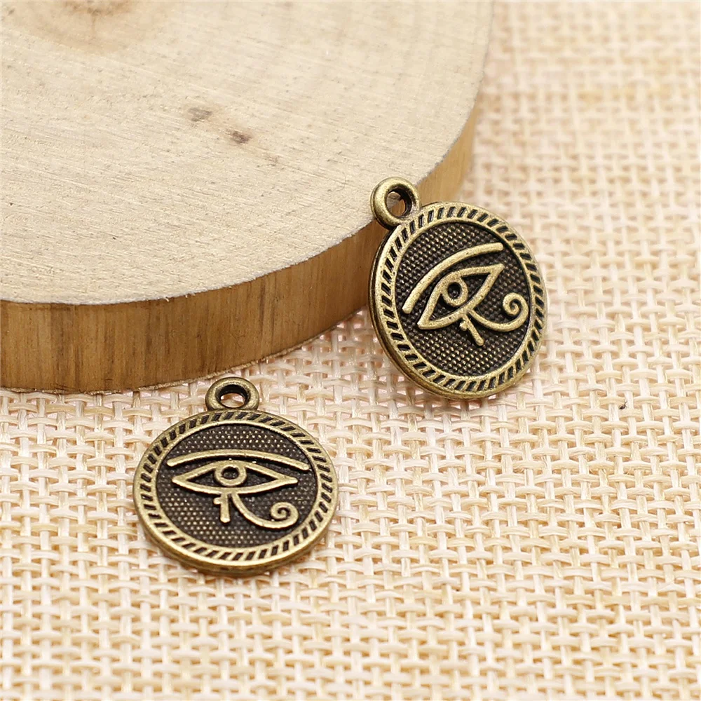 WYSIWYG 10pcs 15mm CharmThe Eye Of Horus Charms Double Sided Eye Pendant Charms For Jewelry Making