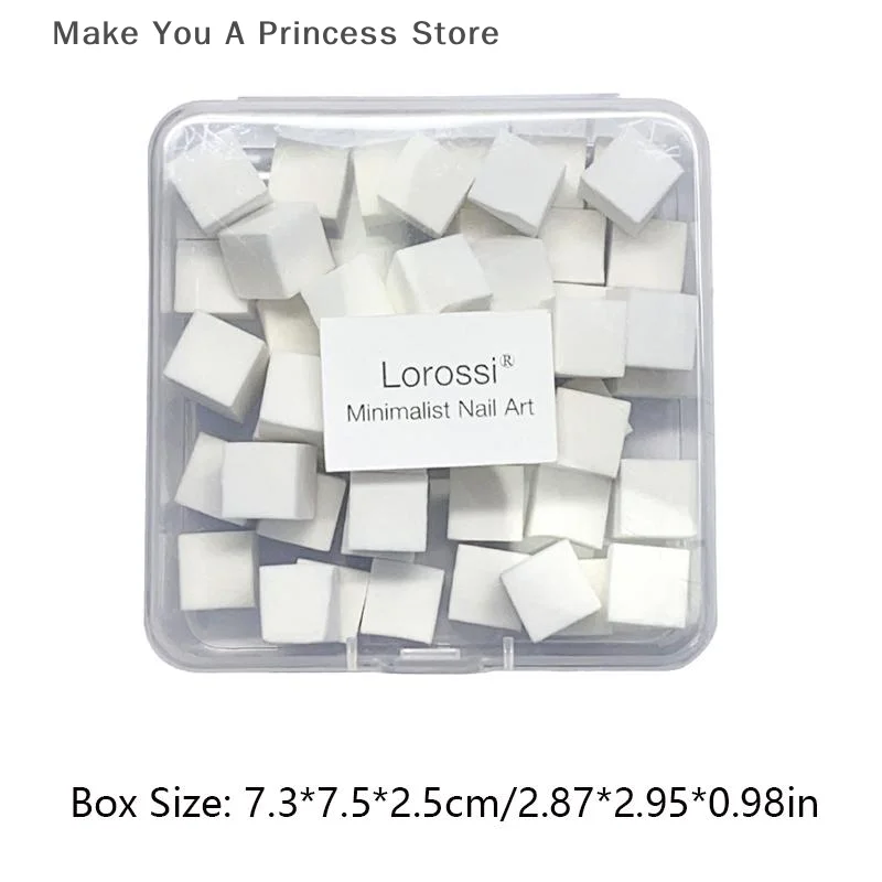 Mini éponge carrée pour ongles, 50 pièces, bouffante de poudre, outils de vernis Gel, maquillage, cosmétique, bloc tampon pour accessoires de manucure