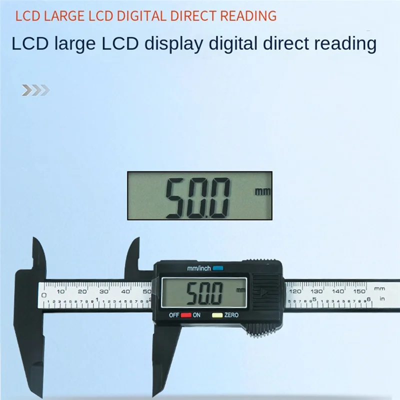 

A39I-Plastic Digital Caliper, Inch Metric Fraction Conversion, 0-150Mm Digital Jewelry Ruler, Play Caliper