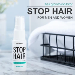 Spray para detener el crecimiento del cabello para hombres, inhibidor de barba, reparación de axilas, eliminación de vello de piernas lisas, tratamiento suave, removedor de vello en aerosol