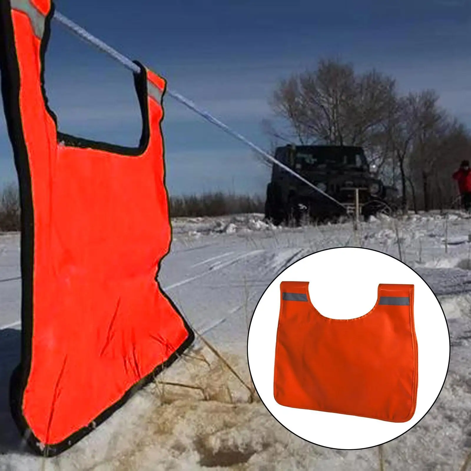 

Winch Damper Accessory with Reflective Strip Orange Safe Recovery Dampener