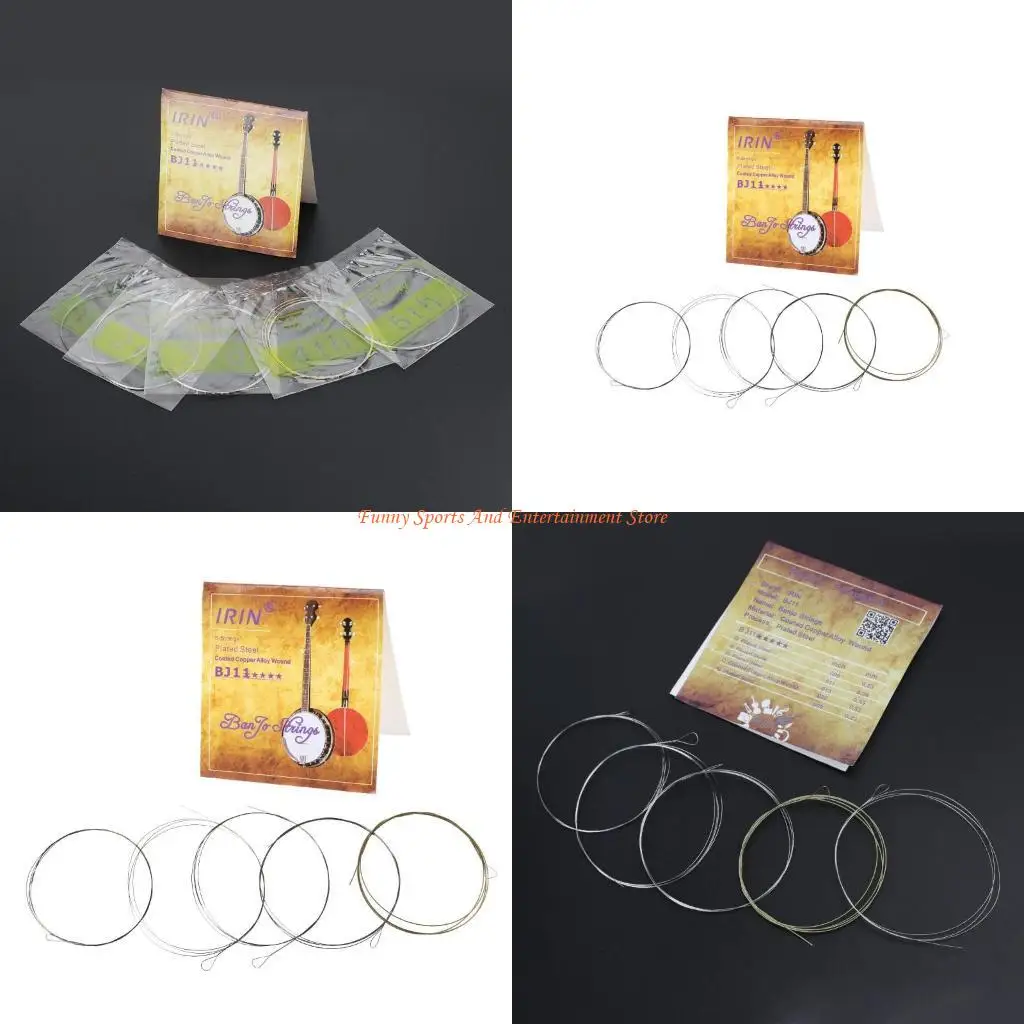 

C4DE Набор струн для банджо, 5 шт./компл. Струны для банджо с намоткой из медного сплава с нержавеющим покрытием