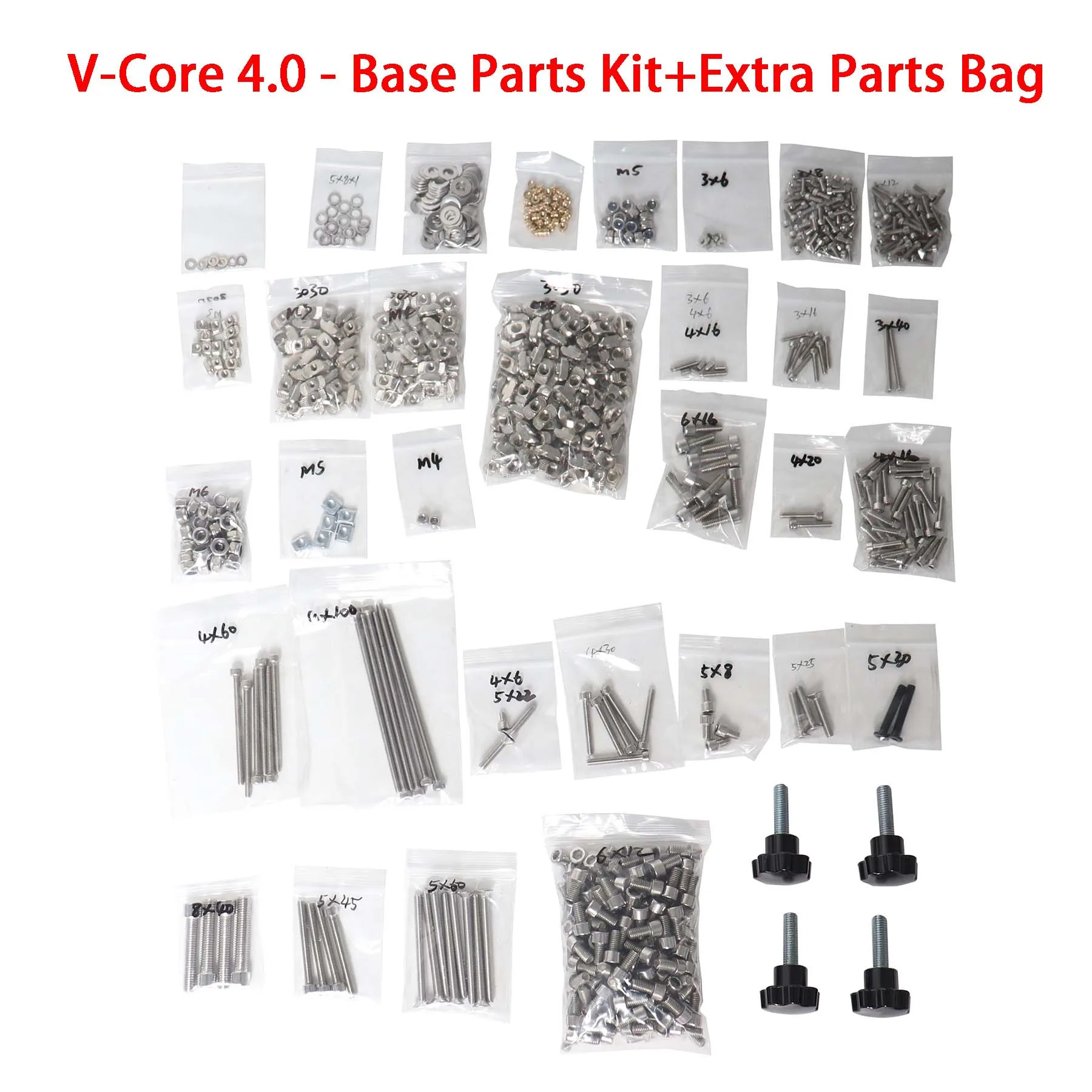 Blurolls V-Core 4.0 3d printer parts fasteners full kit