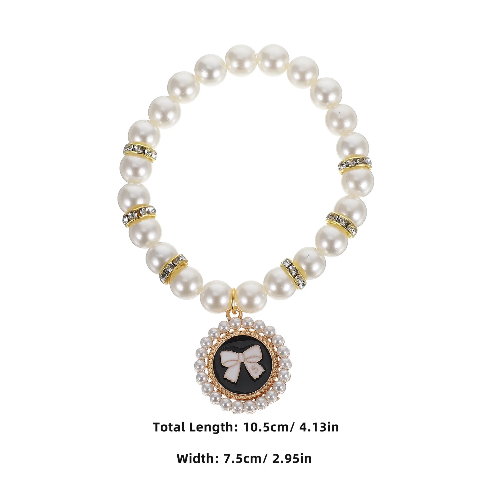 Haustier-Perlen-Halsketten-Halsband, zart, stilvoll, für Hunde und Katzen, Schmuck, ABS-Material, langlebig, bequeme Passform, elegantes Design, mittelgroße Hunde
