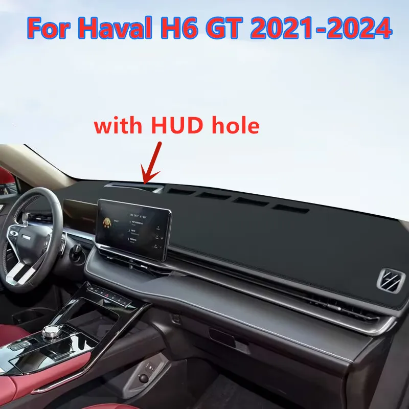 LHD/RHD PU Leather Dashboard Cover Dash Pretector Anti-Slip Mat Trim Dashmat Carpet For Haval H6 3rd Gen GT 2021 2022 2023 2024