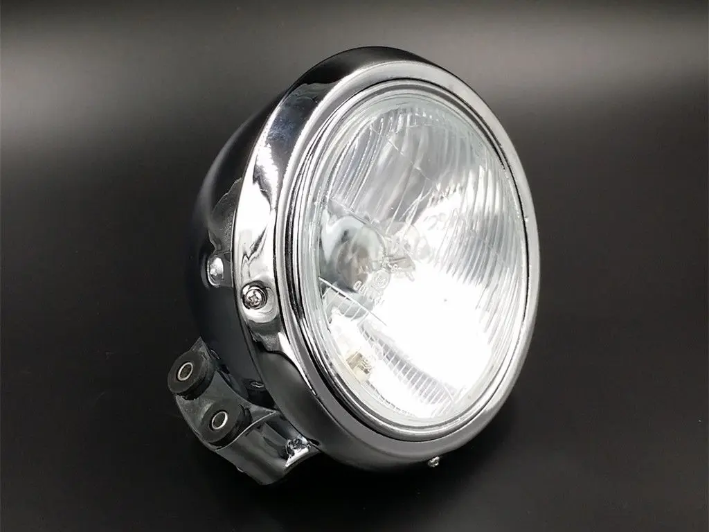 Bottom Mount Headlight Lamp For Harley Yamaha Kawasaki Suzuki Cruiser Touring FL