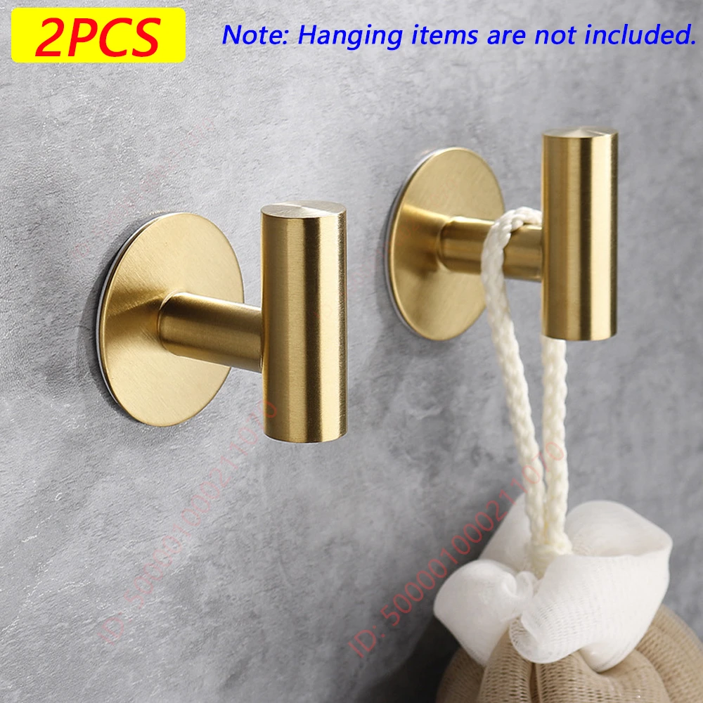 1/2PCS zelfklevende muurhaak roestvrij staal gewaad sticker haken handdoek jas sleutel broek hangers badkamer keuken opslag accessoires