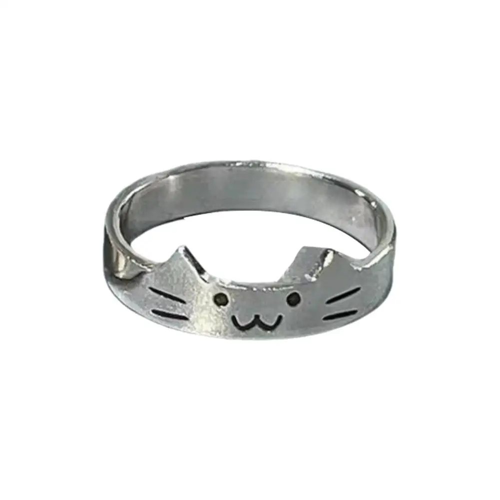 Cute Animal Dog Cat Couple Rings For Women Men Simple Design Fashion Couple Rings Lovers Girlfriend Valentine's Day Jewelry W4A2 image 6