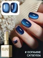 1PC Blue cat Eye gel nail polish, UV LED curing, long-acting fast drying nail art gel