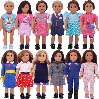 Pop Clothes Dress For 18Inch American Doll&43Cm Reborn Baby Doll Odzież Akcesoria Nasza generacja Zabawki dla dziewczynek Prezent