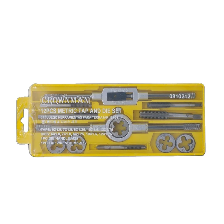 CROWNMAN 12/20 PCS Metric Tap and Die Set Threads Tapping Screw Thread Drill Bits and Wrench Handle